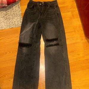 Black Distressed Women's Jeans